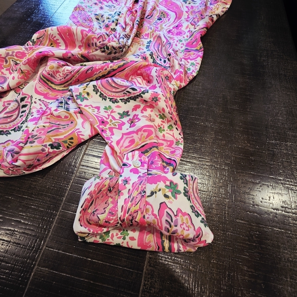 Zara Pink Paisley Women's Blouse - Picture 7 of 7